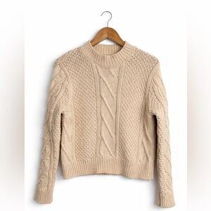 Jackson Rowe Cream Cable Knit Cotton Sweater